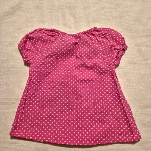 Jojo Maman Bébé girls 18-24 smocked top with elephant & flowers pink & white Guc - Picture 5 of 6